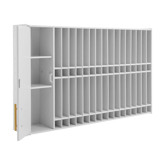 REHOUPTU Hair Color Organizer Rack, Professional Wall Mounted Salon Station, Cabinet with Adjustable Shelves, Hair Dye Tubes Display for Beauty Spa, Barbershop (White)