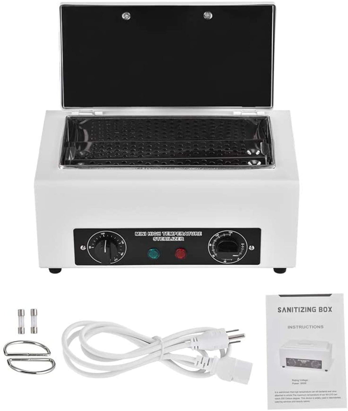 300W Heat Sterilizer NV-210 w/Timer Disinfection Box Manicure Pedicure SPA Salon Equipment for Sundry Beauty Hair Nail Metal Tools