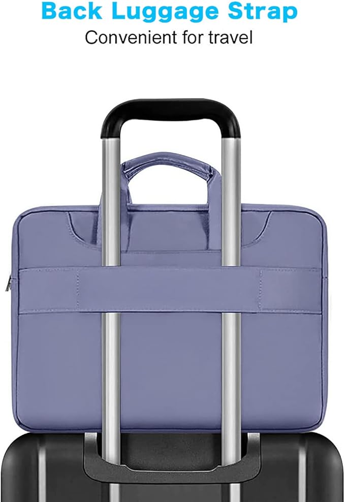 MOSISO 360 Protective Laptop Shoulder Bag Compatible with MacBook Air 15 M4 A3241 M3 A3114 M2 A2941/Pro 16 inch M4 M3 M2 M1, 15-15.6 inch Notebook,Matching Color Sleeve with Belt, Lavender Gray