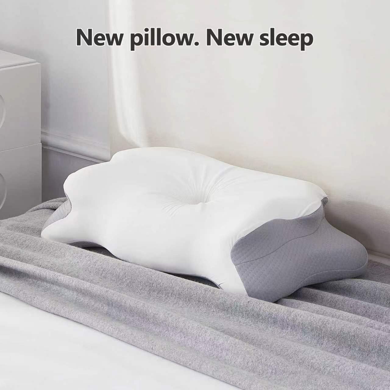 Cervical Pillow for Neck Pain Relief, 5.5"/4.3" Dual Loft Memory Foam Pillow for Side,Back Sleepers with Broad Shoulders,Orthopedic Contour with Cooling Cover, Medium Firm,White,23.6x15.7 in