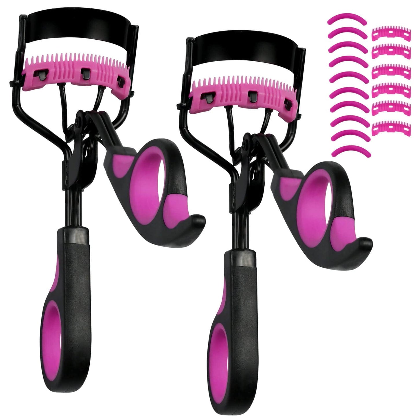 Eyelash Curlers with Comb IMMER LIEBEN Lash Curler with 5 Replacement Refills, 3 Combs, 10 Seconds Curl and Lifted Lashes Black and Purple 2 Pack