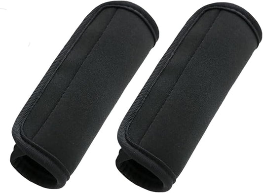 Luggage Handle Wraps, Soft Travel Bag Handle Cover, Padded Handle Grip, Suitcase Tags Identifiers for Travel Accessories, Black, 2Pcs