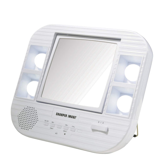 JERDON Two-Sided Bluetooth Makeup Mirror with Lights - Vanity Mirror with 5X Magnification & Multiple Light Settings - White - Model J1025