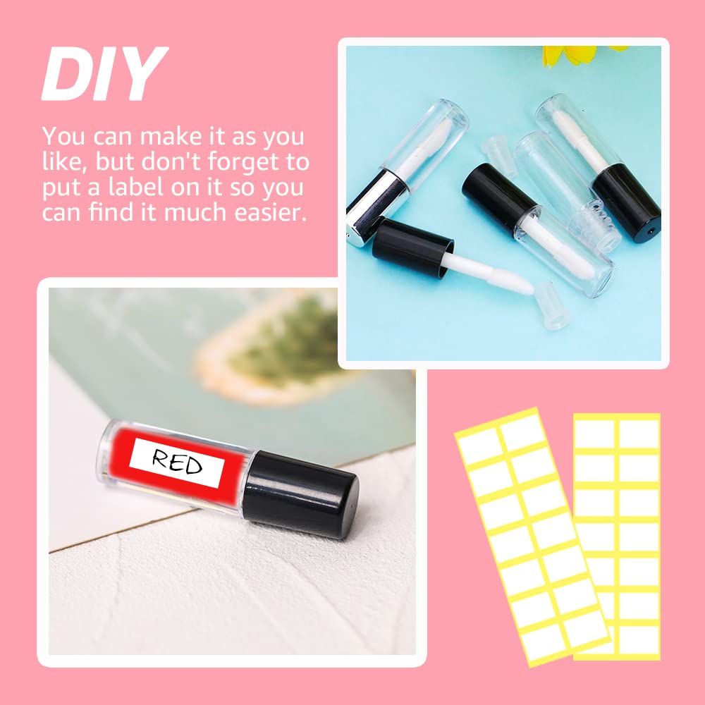 AMORIX 50PCS Black 1.2ml Mini Lip Gloss Tubes with Wand for Samples