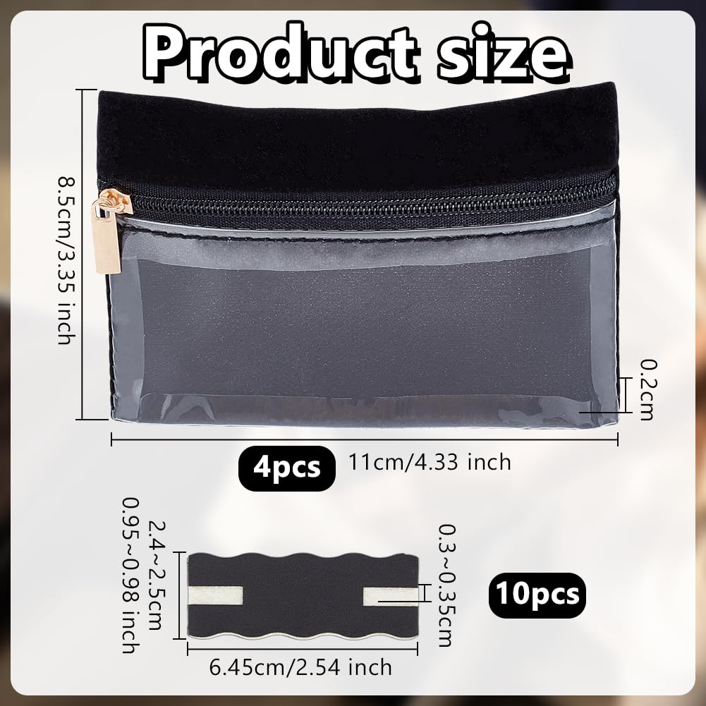 OLYCRAFT 10Pcs Black Portable Tangle-Free Necklaces Organizer with 4Pcs Bags Tangle-Free Jewelry Organizer Necklace Card Holder Universal Jewelry Storage Case for Home Travel Chain Necklaces Storage