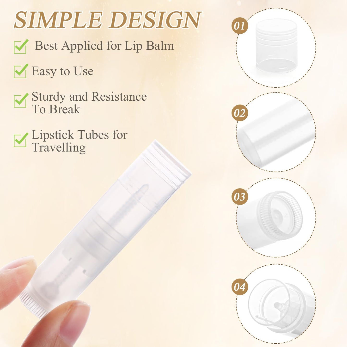 150 Pcs 5.5g Twist-up Lip Balm Tubes,Empty Plastic Chapstick Containers Rotatable Deodorant Sample Containers for DIY Lipsticks,Lip Gloss,Homemade Solid Perfume,Suitable for Filling Tray,Clear
