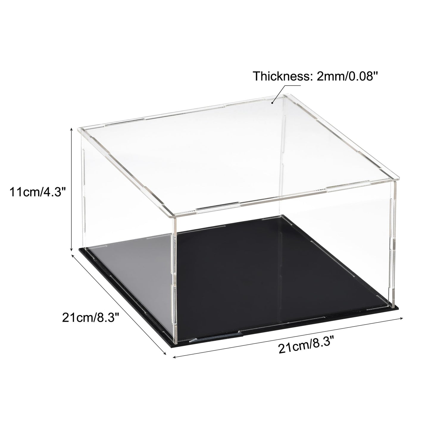 uxcell Acrylic Clear Display Case Box Dustproof Protection Showcase Cube Collectibles Show Box 7.9x7.9x3.9inch