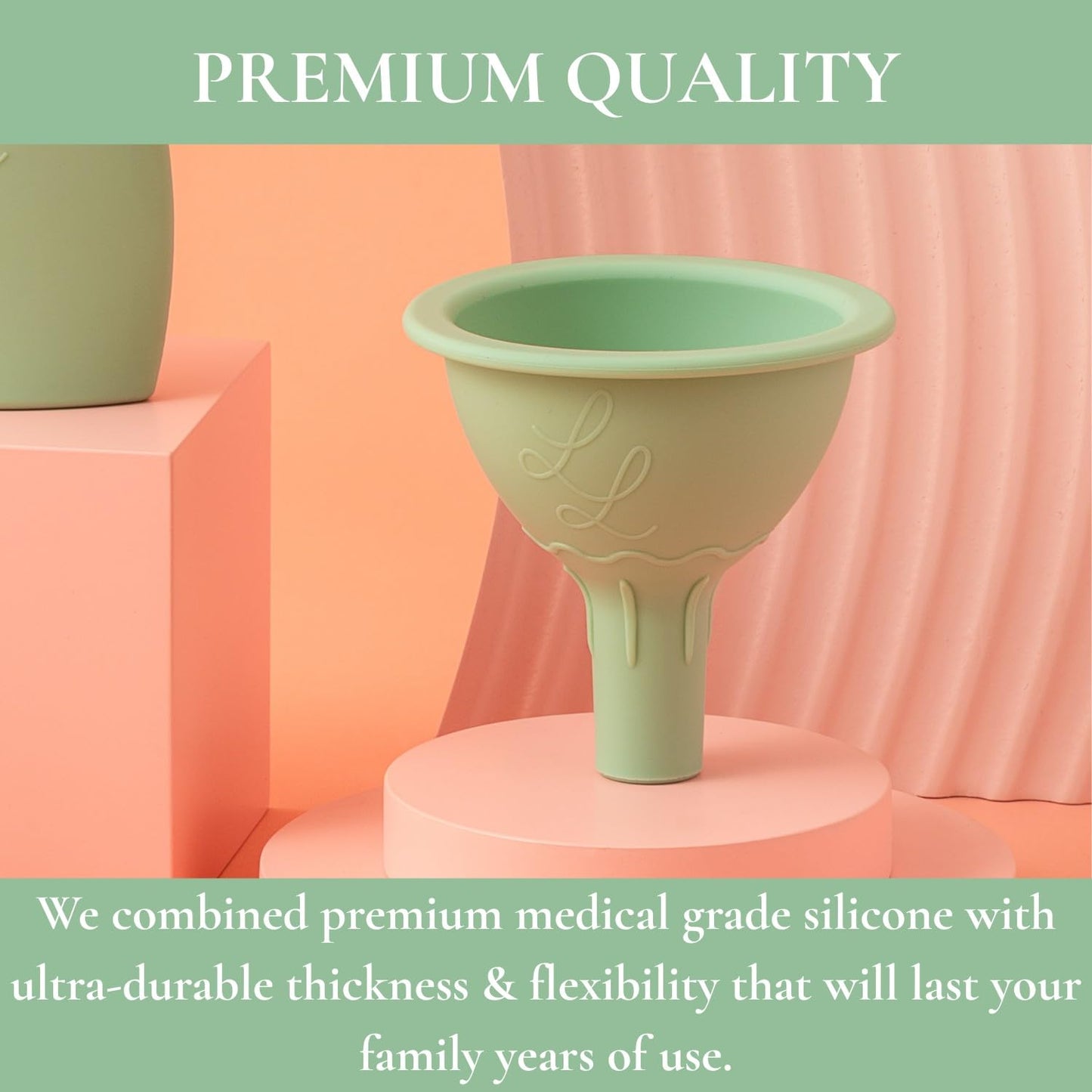 Lowcountry Littles Nontoxic Silicone Funnel - Premium Food Grade - BPA & PFAS Free - Perfect for Baby Food Pouches & Breastmilk Transfer - Easy to Clean and Dishwasher Safe - Blue