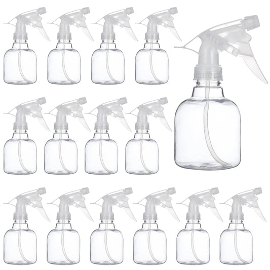 Skdqiee 24 Pcs Refillable Spray Bottles, Small 8 oz Plastic Spray Bottles with Adjustable Nozzles for Gardening, Hair Care, Cleaning