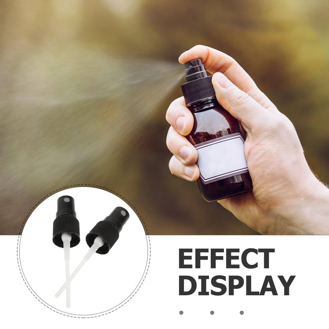 Spray Bottle Tops 50-Pack Plastic Spray Bottle Nozzle Sprayer Caps Replacement Fine Mist Pump Heads for Toners and Essential Oil Black
