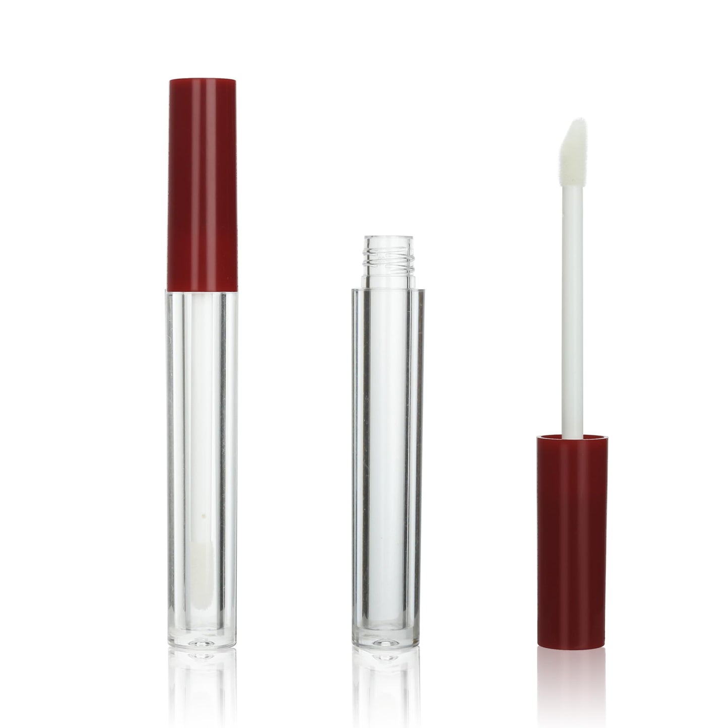 COSIDEA 50pcs Empty Round 1.5ml slim Dark red lip gloss tubes with wand mini small size lipgloss tube containers in bulk