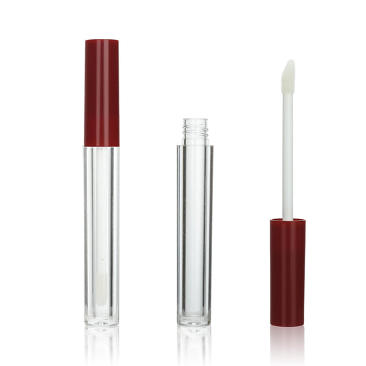 COSIDEA 50pcs Empty Round 1.5ml slim Dark red lip gloss tubes with wand mini small size lipgloss tube containers in bulk