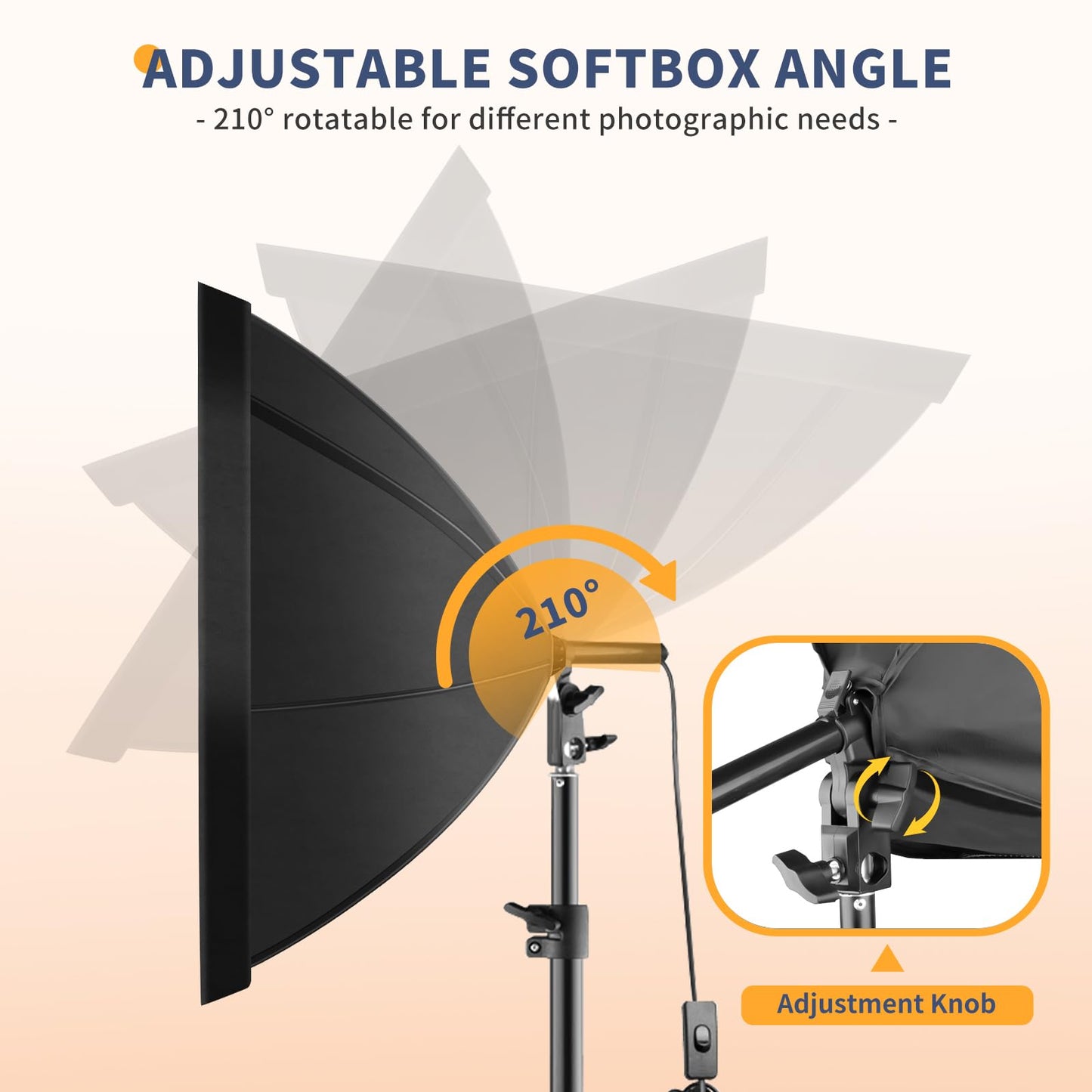 UBeesize Softbox Photography Lighting Kit, 20'' x 20'' Professional Softbox Lighting Kit with 85W 3000-7500K LED Bulbs, Studio Lights for Photography/Video Recording/Portraits Shooting/Live Streaming