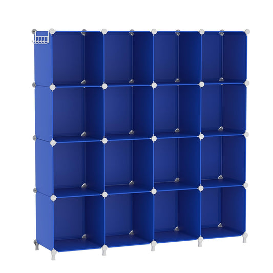 AWTATOS Cube Storage Organizer, 16 Cube Closet Organizers and Storage Shelves, DIY Stackable Bookshelf for Bedroom, Home, Admiral Blue