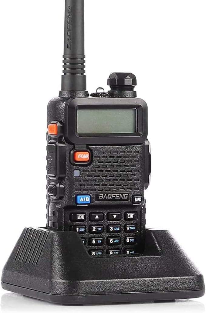 Baofeng UV-5R Dual Band Two Way Radio Handheld Ham Radio Long Range Walkie Talkies Pack of 6 for Hiking Camping Hunting Skiing Trip(Black) with 8W