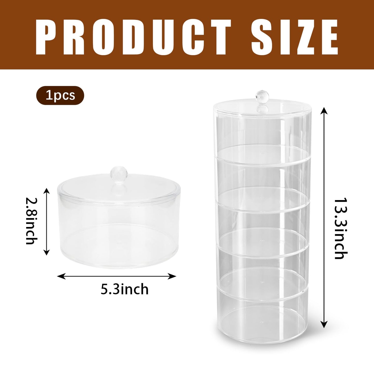 1 Pack 5 Layers Acrylic Belt Organizer Stackable Storage Box Clear Display