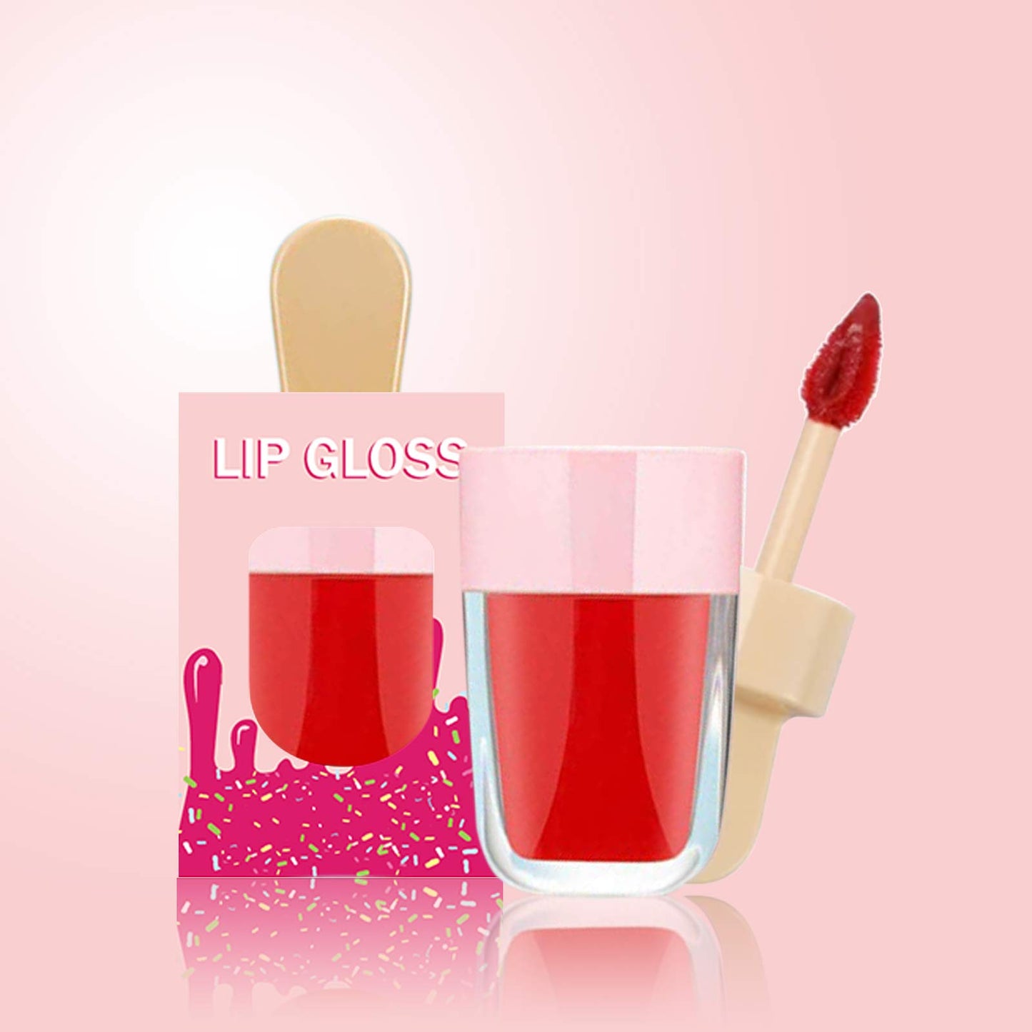ANZKA 15 Pack Lip Gloss Tubes with Packaging Boxes,Pink Ice-cream Shaped Lipgloss Tube with Wand,Cute Empty Lip Gloss Containers Wholesale for Business,8ml/0.27Oz,Tube+Boxes