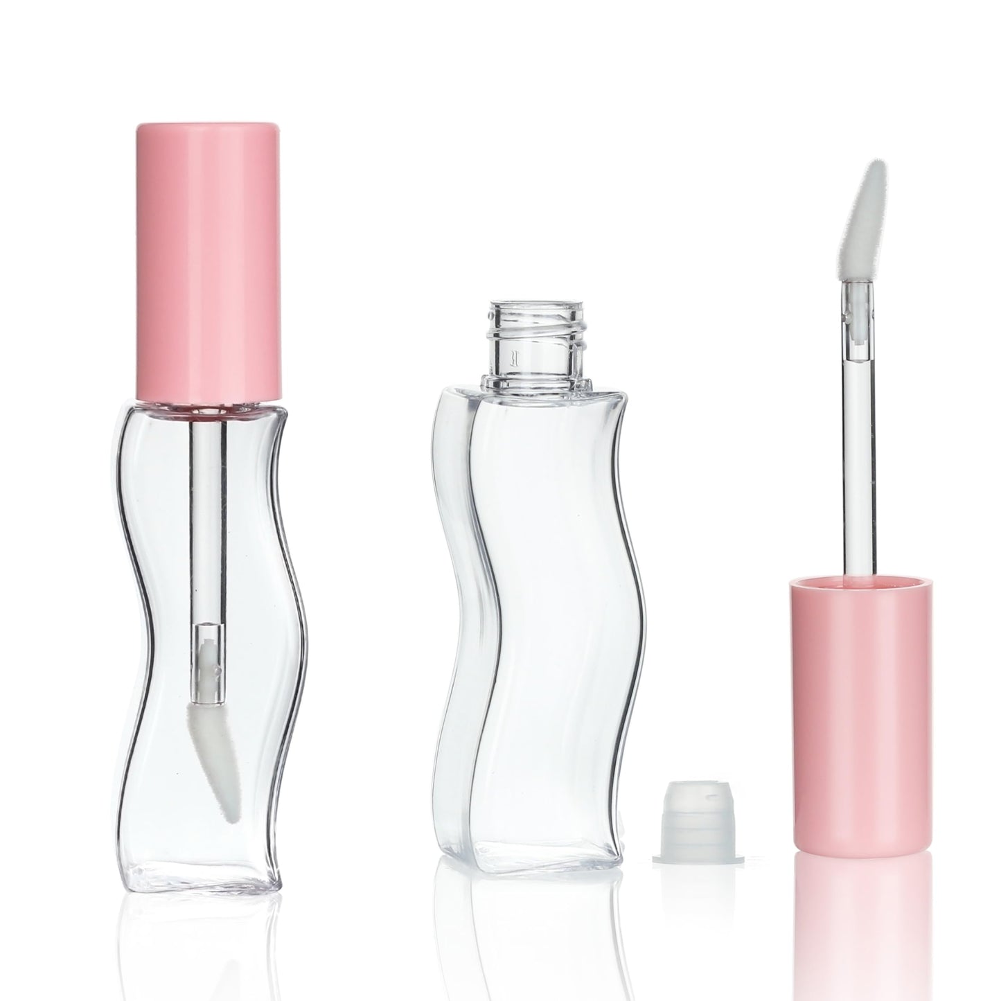 COSIDEA 30 pcs 15ml Pink Empty lip gloss tubes S-shaped lipgloss tube container bottles for coconut oil liptin refill