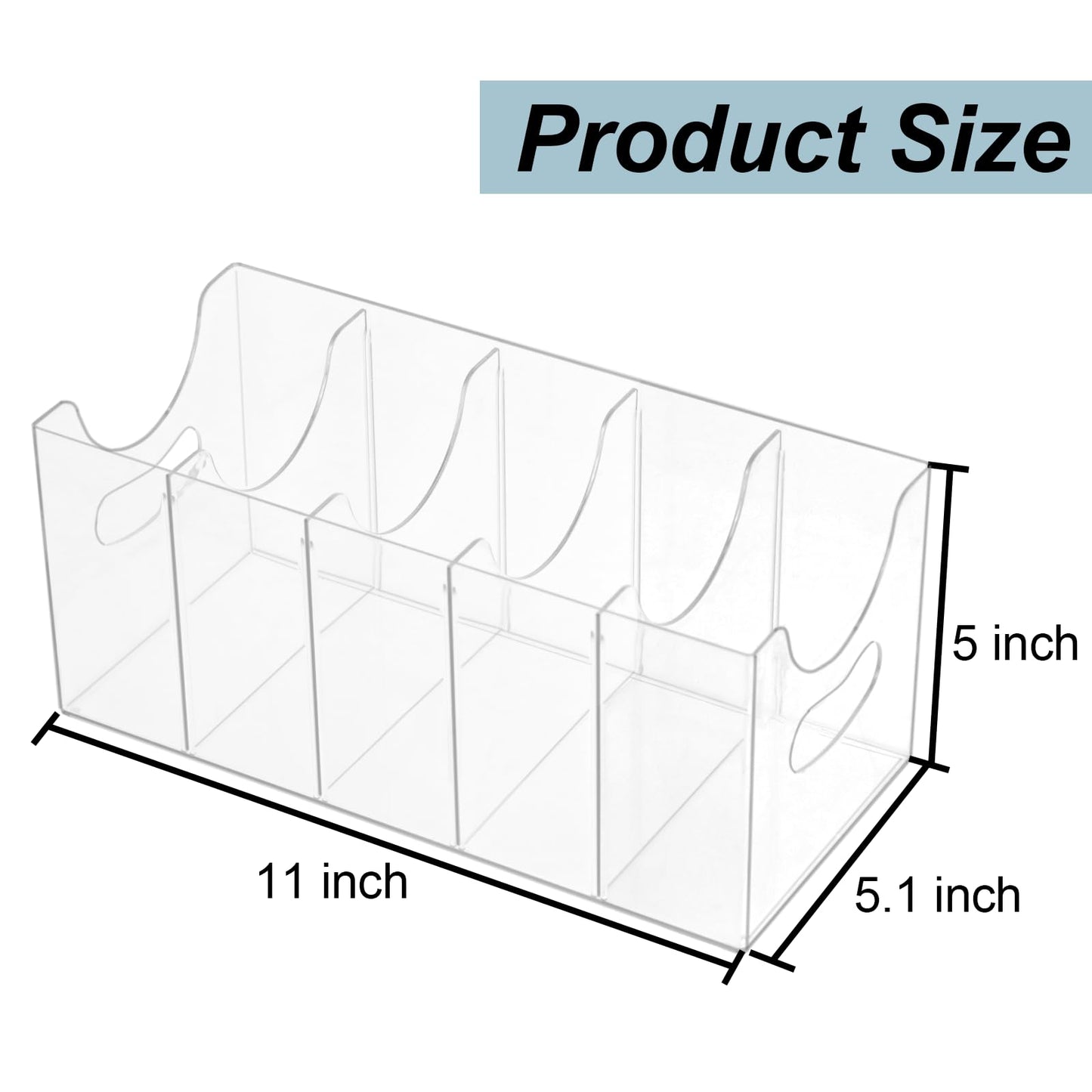 ZEXALOR Acrylic Belt Organizer, Belt Storage Holder Purse Organizer for Closet, 5 Compartments Clear Plastic Display Case Pantry Kitchen Cabinet Organizers and Storage Seasoning Organizer