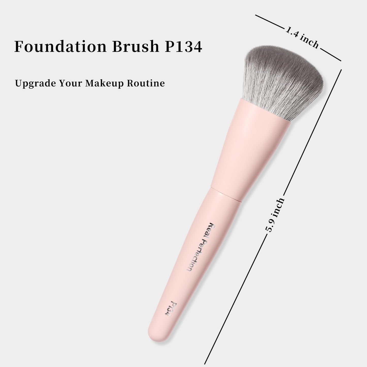REAL PERFECTION Buffing Foundation Brush, Professional Face Makeup Brush for Streak-Free Application, Suitable for All Skin Synthetic Cruelty-Free Beauty Brush for Liquid Cream Foundation Bronzer