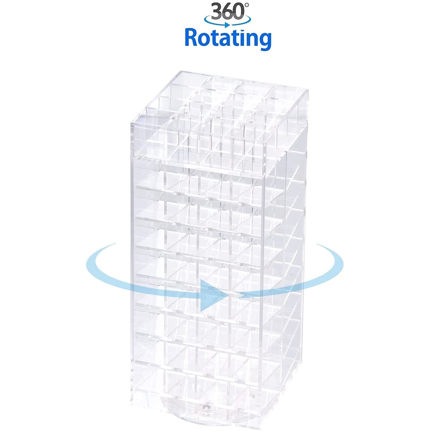 JackCubeDesign 360 Rotating Lipstick Clear Acrylic Display Rack Organizer Stand Lazy Susan Makeup Cosmetics Storage Case Box Carousel Stunning Shelf with 80 Compartments – :MK391A