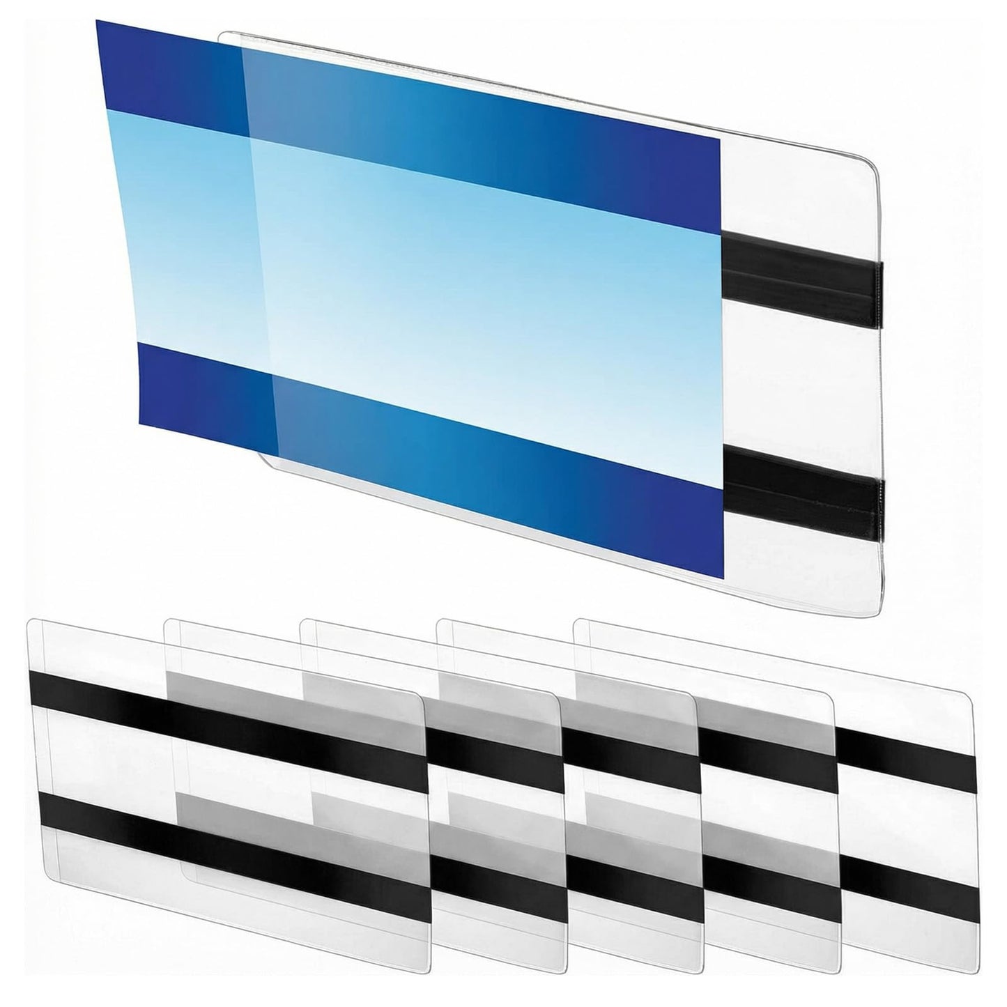 Xaajooio 50 Pcs Clear Magnetic Sign Holder, 5.5 x 3.5 Inches Double Sided Label Holder with Two Magnetic Strips for Pallet Rack, Shelf Window Door Office Store and Home Display