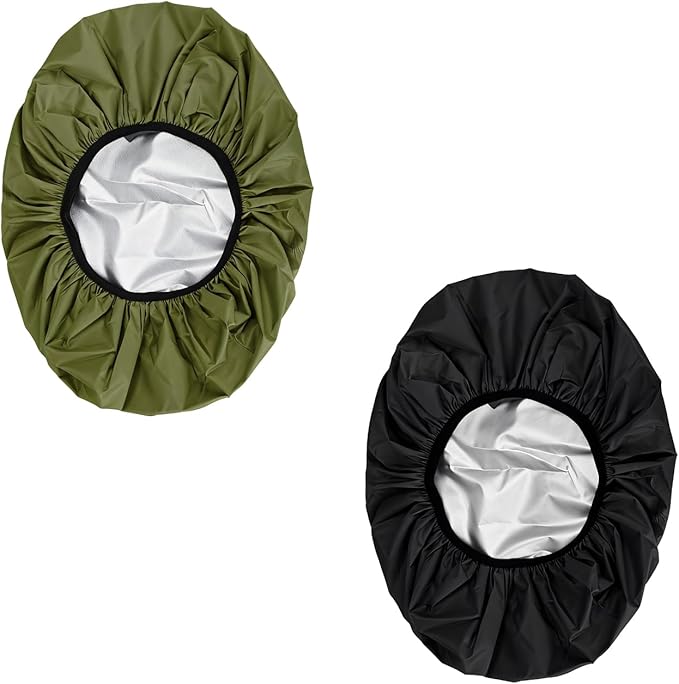 Silfrae Waterproof Rucksack Cover Backpack Rain Cover 30L-100L for Travel Climbing Hiking (Black+Green, 30L-40L)
