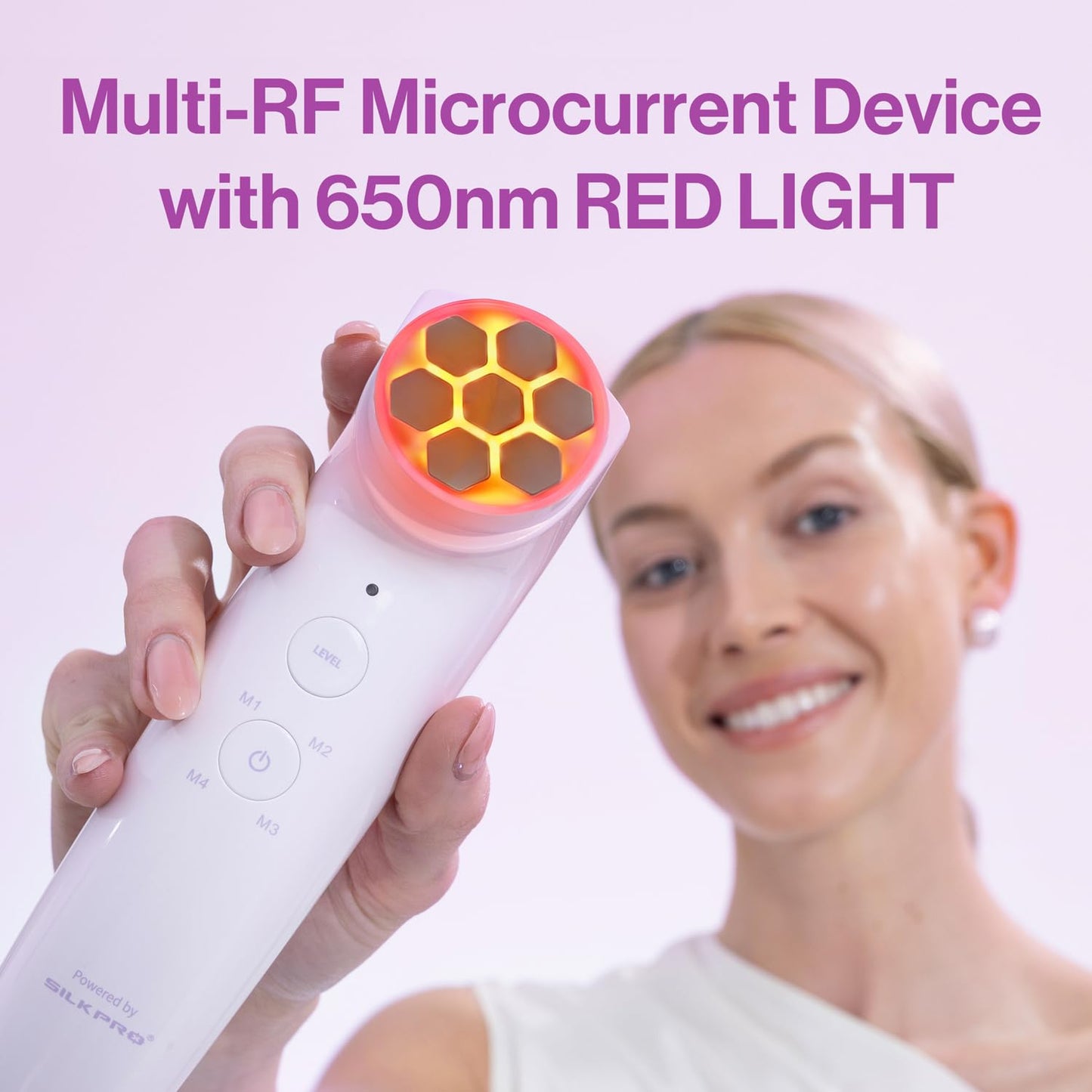 DermRays Multi-Functional Microcurrent Device with 650nm Red Light, 4-in-1 Facial Toning Tool with Multi-Leading Tech for a Visibly Radiant & Youthful Appearance