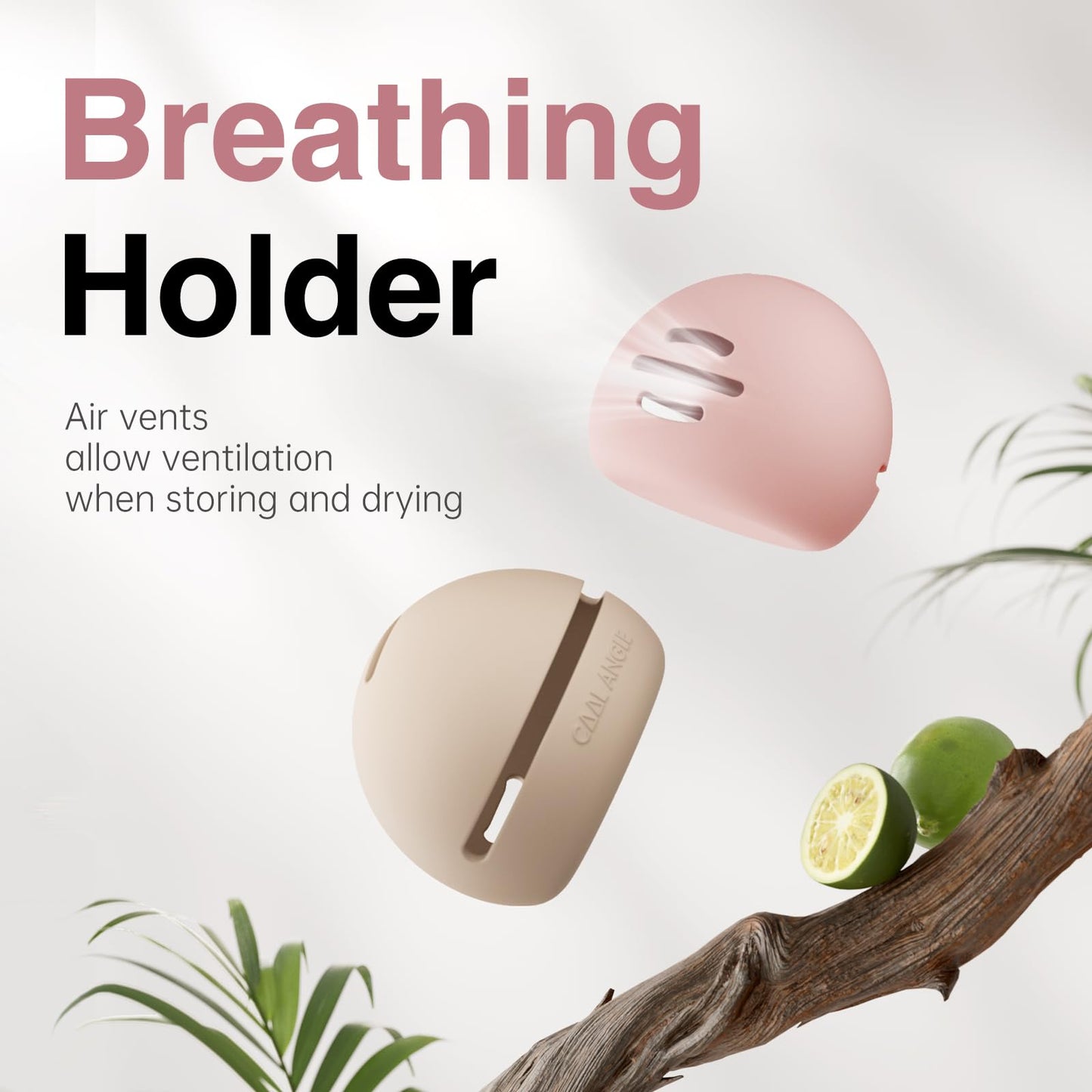COOL-ANGLE Silicone Makeup Brush Holder And Beauty Sponge Case, Travel Makeup Brush Case With Magnetic Closure, Makeup Sponge Holder 2 In 1 Stand Storage For Quick Drying Khaki