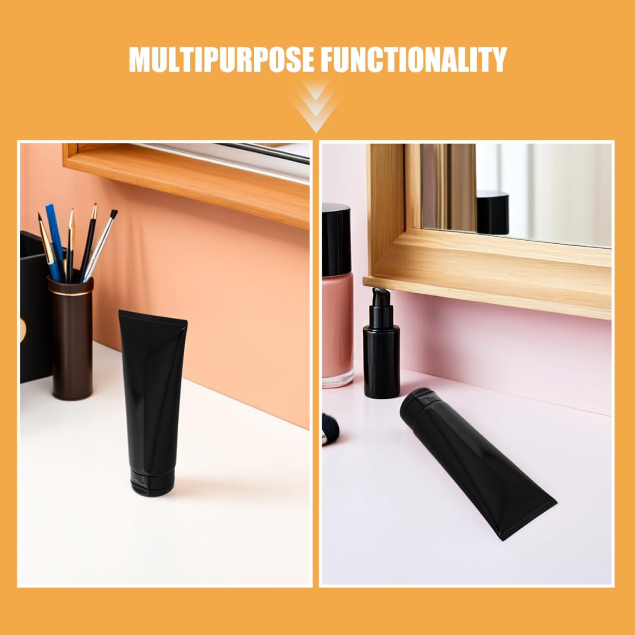PRETYZOOM 4 Pack Refillable Travel Tubes Empty Cosmetic Soft Tubes with Flip Cap Leakproof Squeeze Bottles for Toiletries Shampoo Lotion Makeup Travel Essentials for Trips Gym