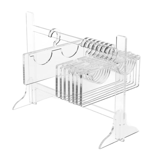 OATIPHO Transparent Acrylic Lash Organizer Rack Eyelash Storage Display Hanger Compact Portable Lash Holder for False and Grafted Lashes Travel Home Use 5.86X4.72X2.32In
