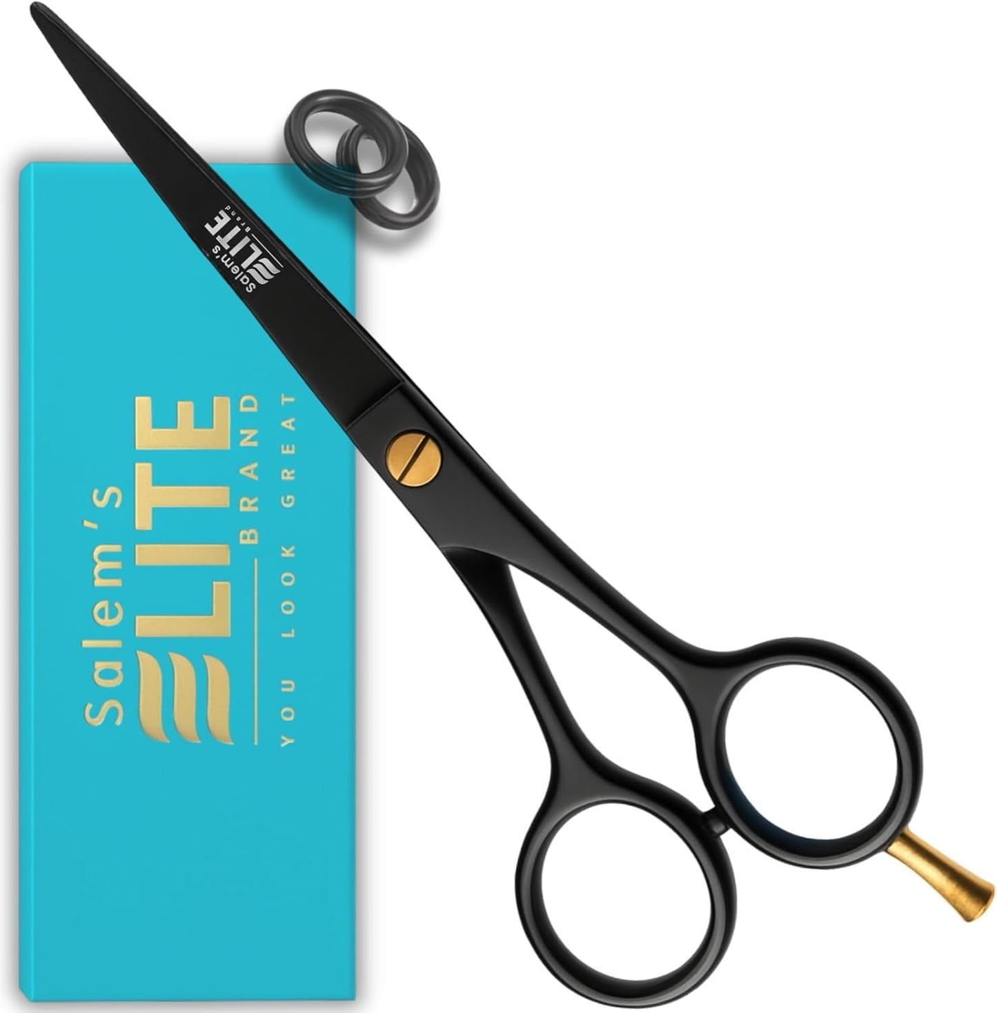 Professional Hair Cutting Scissors 6.5” – Professional Barber Shears for Men & Women – Premium High Carbon Stainless Steel Salem's Elite Hair Scissors – Sharp, Ergonomic Hair Shears for Salon & Home