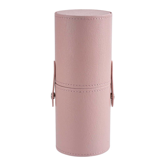 RSRSLEII Portable Makeup Brush Holder, Waterproof PU Leather Travel Makeup Brush Case Bag Cup, Brush Storage Dustproof Bag (01Light Pink)