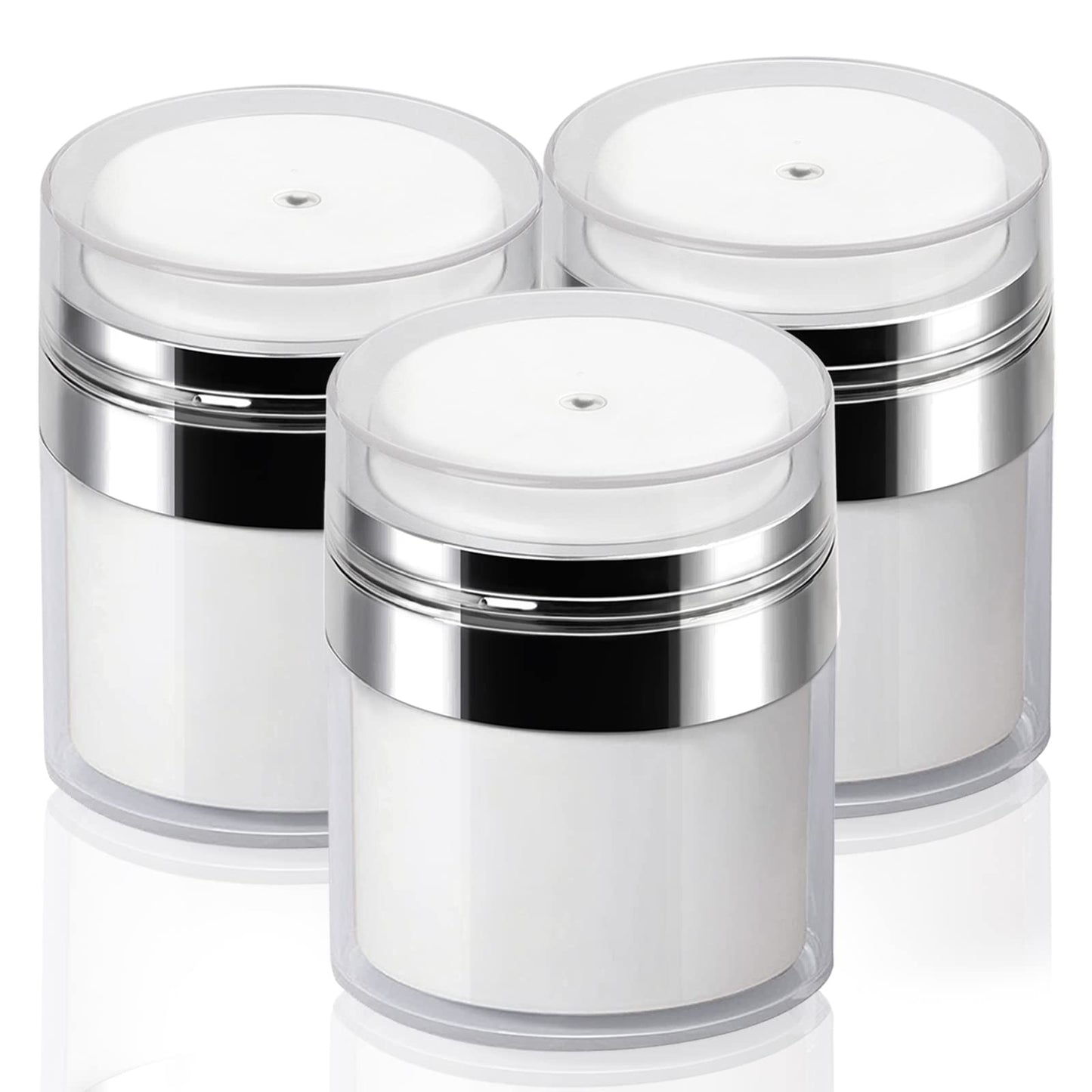 Mluchee 3Pack Airless Pump Jar - 1.0 Oz Air Pump Container Container, 30ml Empty Subpackage Jar Vacuum Bottle Dispenser for Lotion Moisturizer