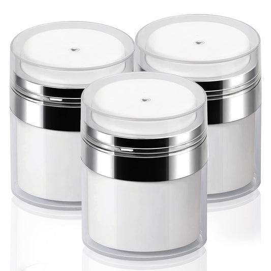 Mluchee 3Pack Airless Pump Jar - 1.0 Oz Air Pump Container Container, 30ml Empty Subpackage Jar Vacuum Bottle Dispenser for Lotion Moisturizer