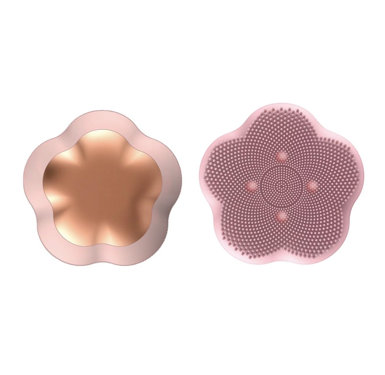 BEAUTIVANA Smart Facial Cleansing Device with Silicone Brush, 4 Modes, Magnetic Bead Massage, Rechargeable Waterproof Electric Face Cleanser, Pink
