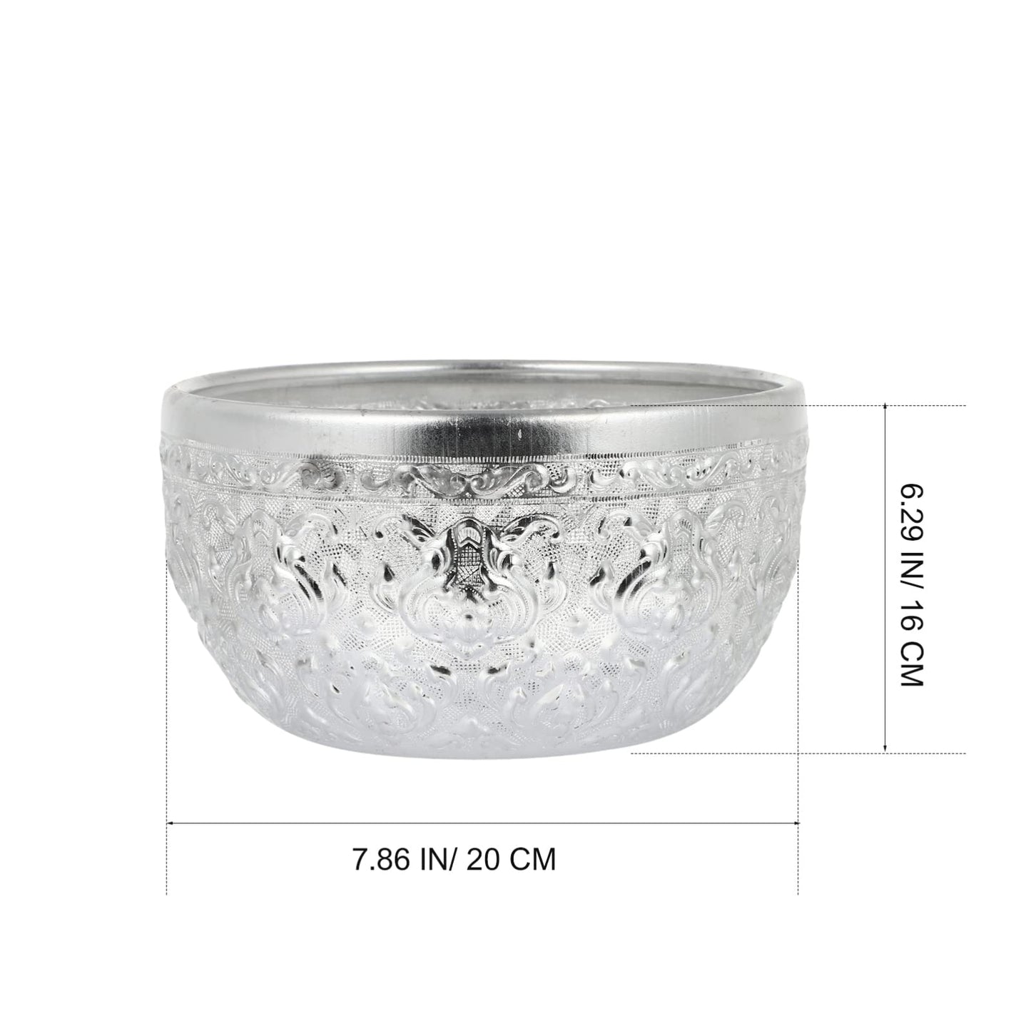 Beaupretty Thai Style Bowl Essential Oil Container Beauty Spa Bowl for Salon Hydrotherapy Massage and Home Use Aluminum with Smooth Surface 4.92 in 1 Piece