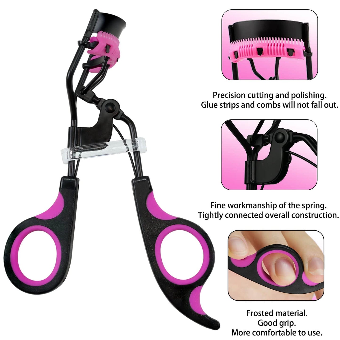 Eyelash Curlers with Comb IMMER LIEBEN Lash Curler with 5 Replacement Refills, 3 Combs, 10 Seconds Curl and Lifted Lashes Black and Purple 2 Pack