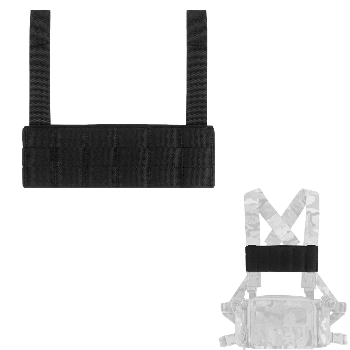 Tactical Phone EUD Bridge MOLLE Panel Front Expansion Carrier Phone Pouch Mount for D3CRM MK4 Tactical Vest (Black)