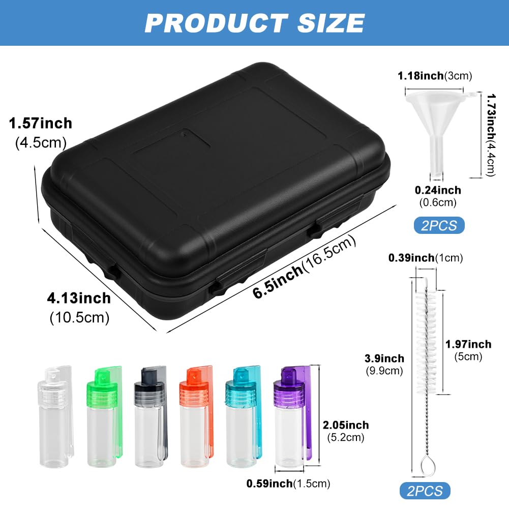 NOVYQREN Mini Glass Spice Jars Set,with 6 Pcs Mini Seasoning Bottles and Storage Box Leak-Proof Refillable Spice for Salt, Pepper, and Barbecue Seasoning for BBQ RV and Picnic(11 pcs)