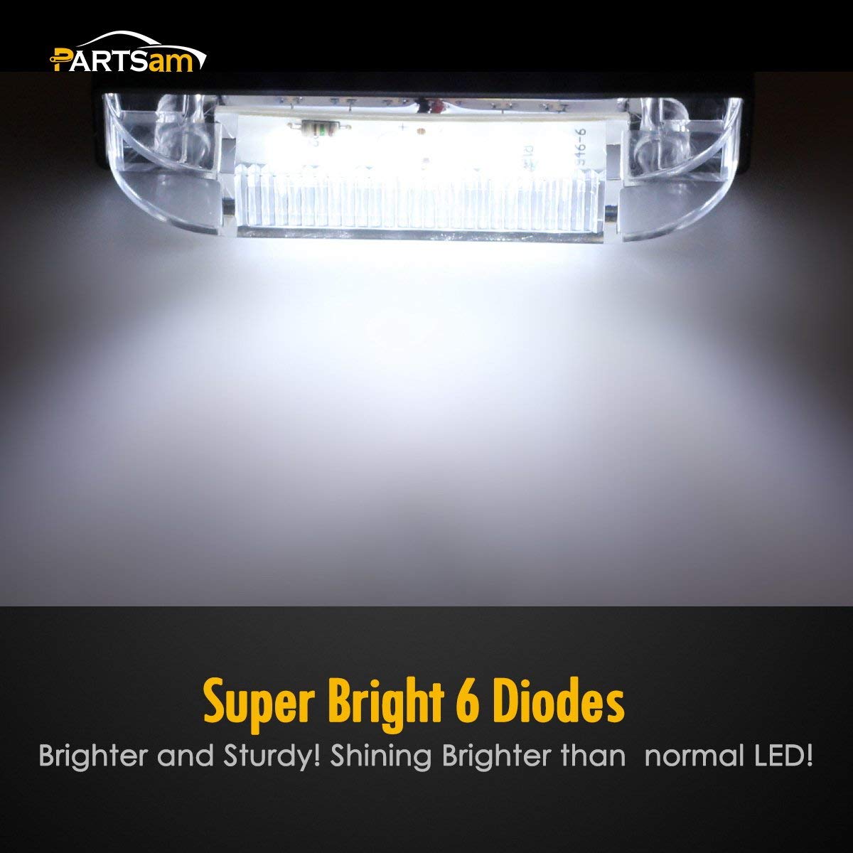 Partsam 6X 4 Marine/Boat Slim Line Clear LED Utility Strip Light 6 Diodes Sealed