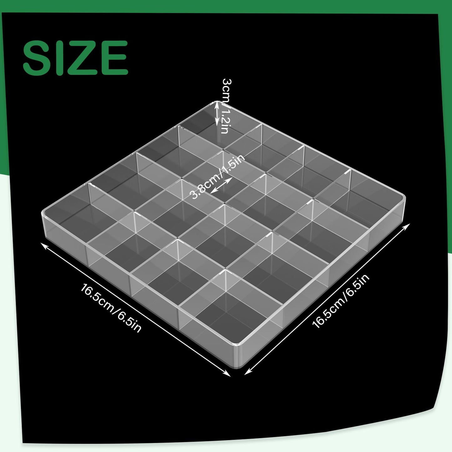 Hiyoo 4 PCS Stackable 16 Grids Jewelry Organizer Tray, Clear Earring Display Stand Ring Storage Tray Plastic Drawer Organizer for Makeup, Accessories, Desk, Vanity