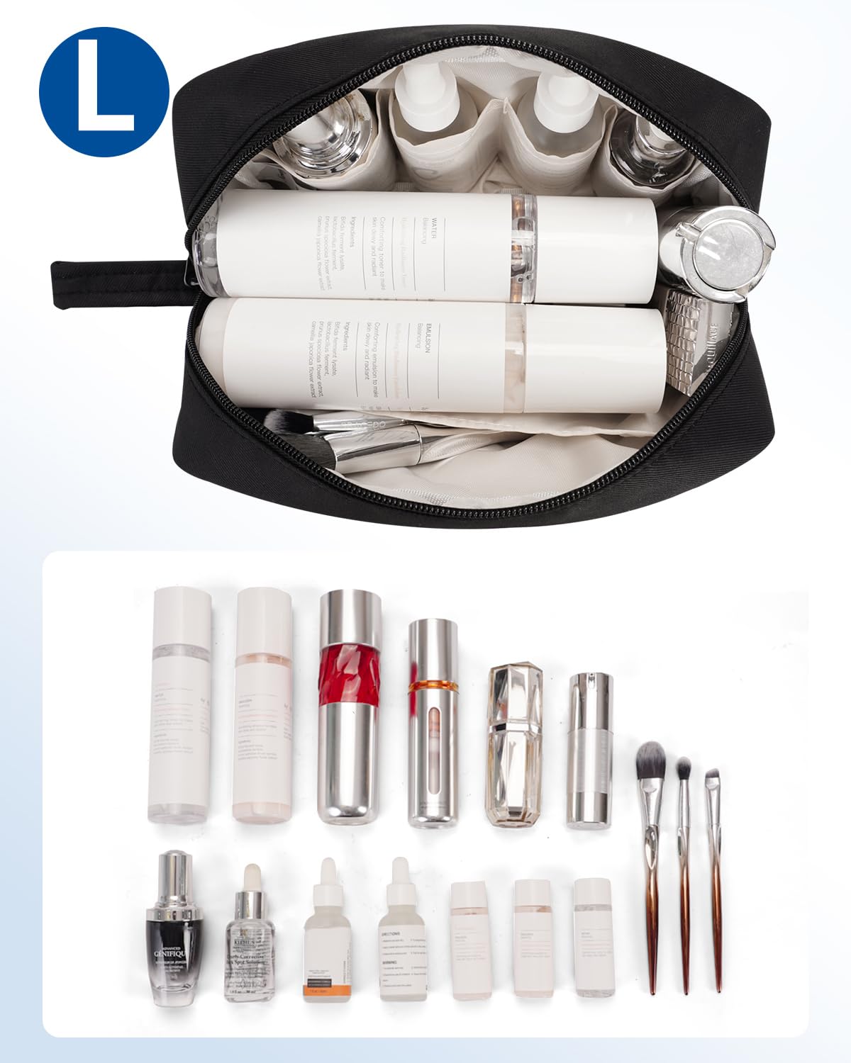 Narwey Barrel Drawstring Makeup Bag With Make Up Bag