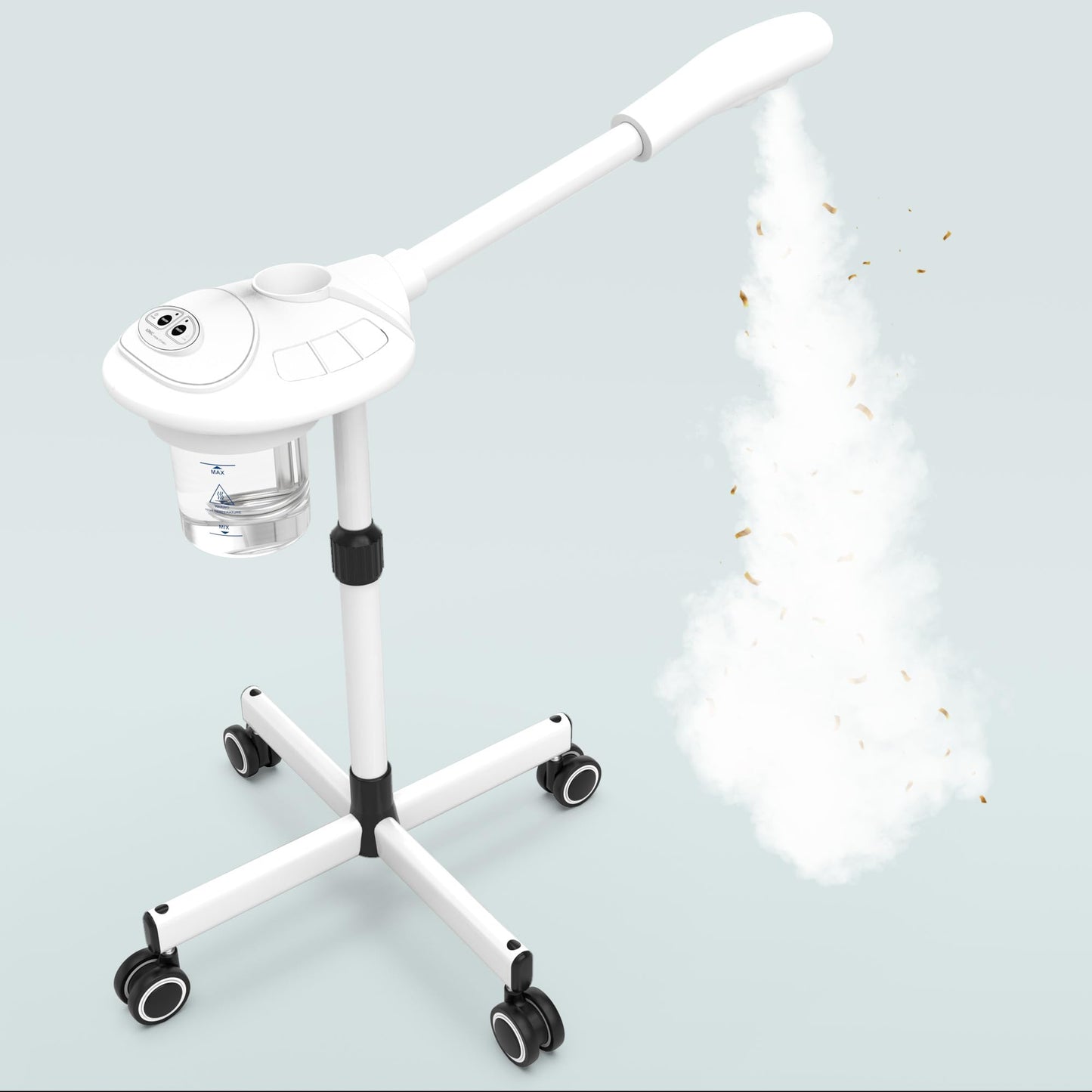 TASALON Professional Facial Steamer with Ozone, Vapor ozono Facial Steamer Professional for Clean Skin, Firm Pores, Esthetician Steamer for Home or Salon Use, Adjustable Height and Angle,White