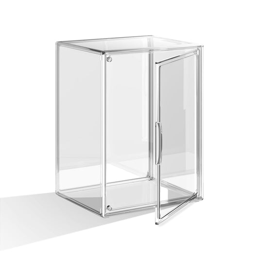 HOYOJA Clear Acrylic Display Case, Large Stackable Storage Bins Magnetic Attraction Lids, 1 Pack Acrylic Box Showcase for Collectibles, Figures, Cosmetic, Purse, Handbag, Wallet, 10.7x8.6x14.2 inch