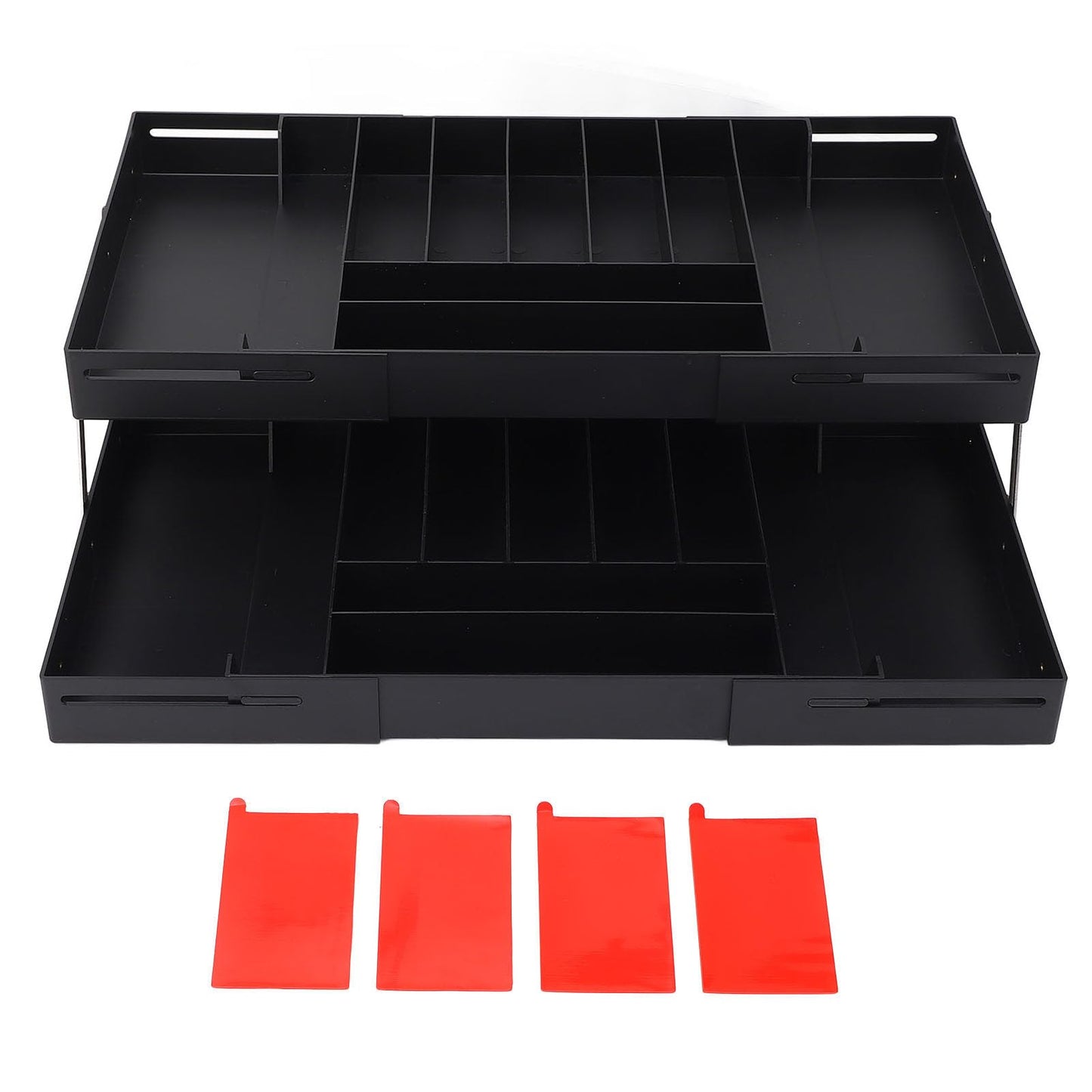 Sorandy 2 Tier Drawer Organizer, Expandable Organizer, Multi Level Expandable Desk for Office Supplies, Kitchen Gadgets, Utensils, Vanity, Makeup, Jewelry (Black)