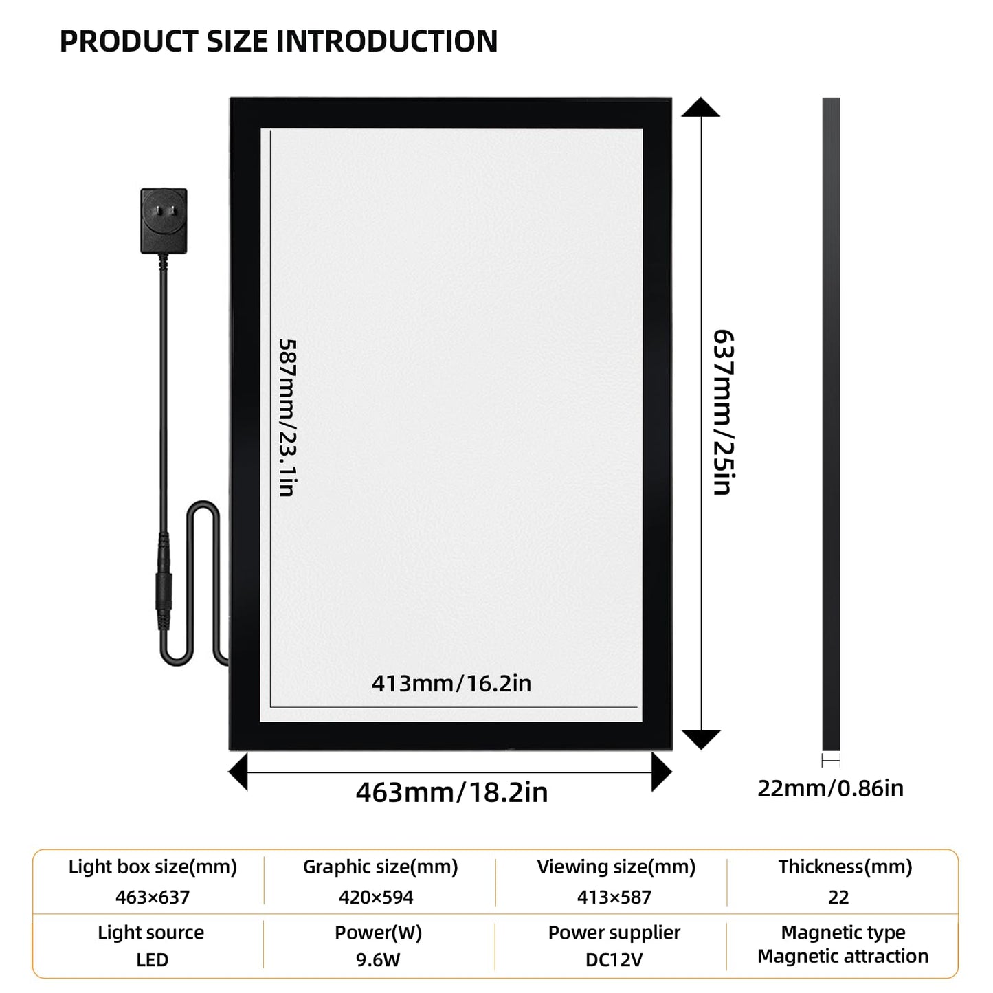QI XING Led Poster Frame 16x24 Inch, Poster Lights for Wall,Movie Poster Frame with Dimmer Swich,Wall Mounted Magnetic Led Lightbox Display,Backlit Display Horizontally and Vertically
