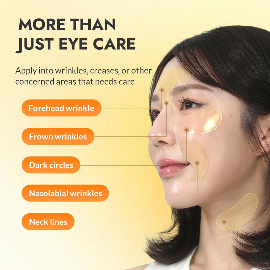 MIZON Under Eye Patches for Puffy Eyes & Dark Circles, 24K Gold & Snail Mucin, 60 Pcs – Anti-Wrinkle Collagen & Peptide Formula – Moisturizing Korean Eye Mask for Elasticity