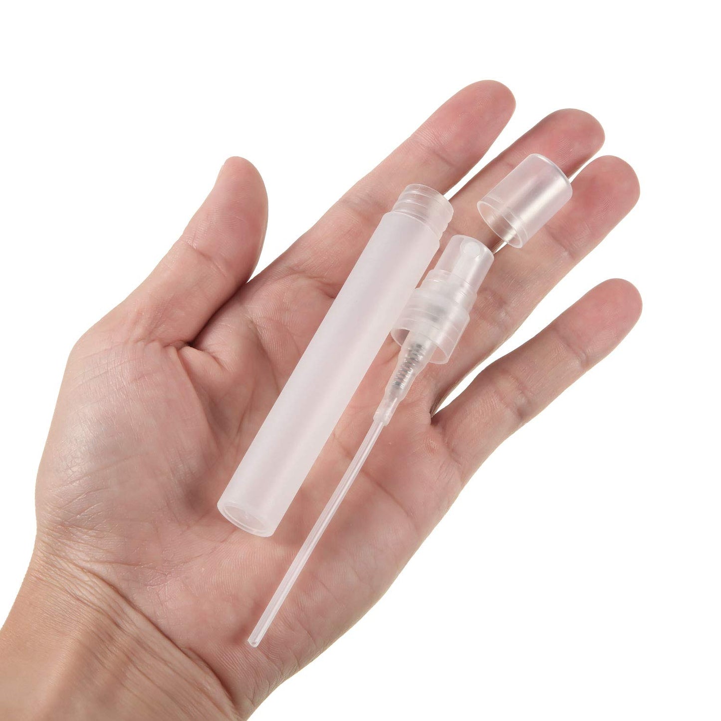 Patelai 60 Pieces 10 ml Plastic Spray Bottles Empty Fine Mist Sprayer Bottles for Travel Essential Oils Perfume Supplies(Clear)