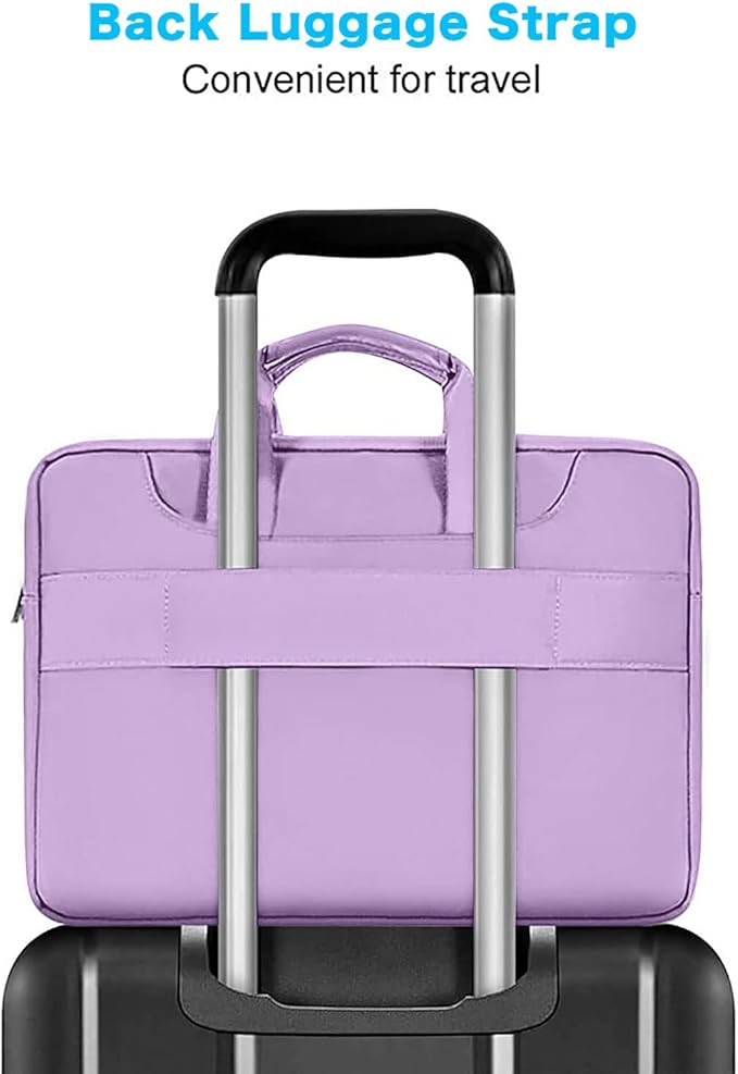 MOSISO 360 Protective Laptop Shoulder Bag Compatible with MacBook Air 15 M4 A3241 M3 A3114 M2 A2941/Pro 16 inch M4 M3 M2 M1, 15-15.6 inch Notebook,Matching Color Sleeve with Belt, Light Purple
